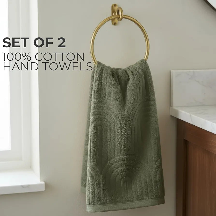 Decorative Cotton Hand Towels, Set of 2