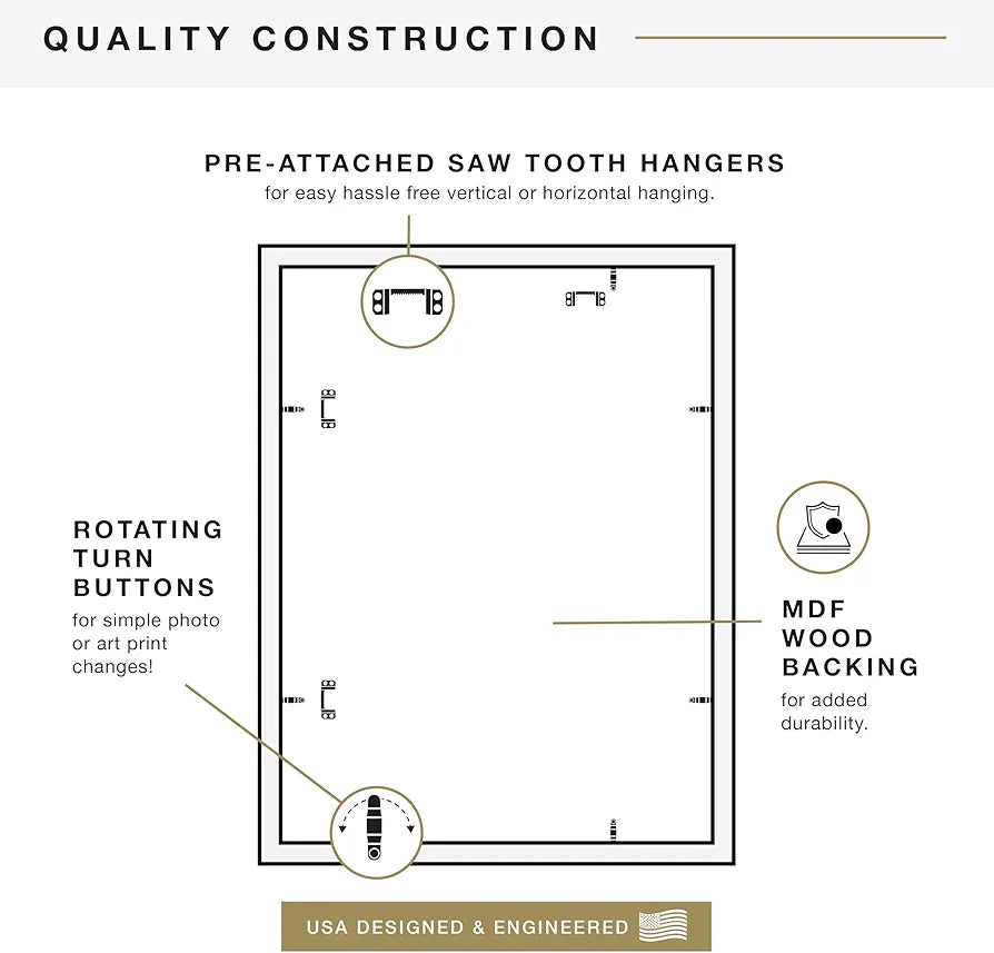 18x24 Black Woodgrain Poster Frame