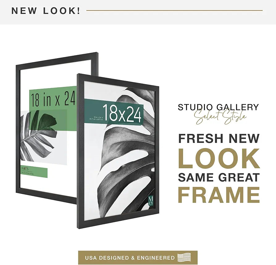 18x24 Black Woodgrain Poster Frame
