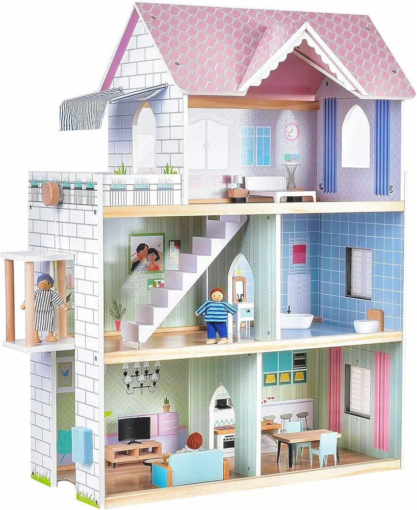 Giant Bean Wooden Dolls House With Elevator And Furniture