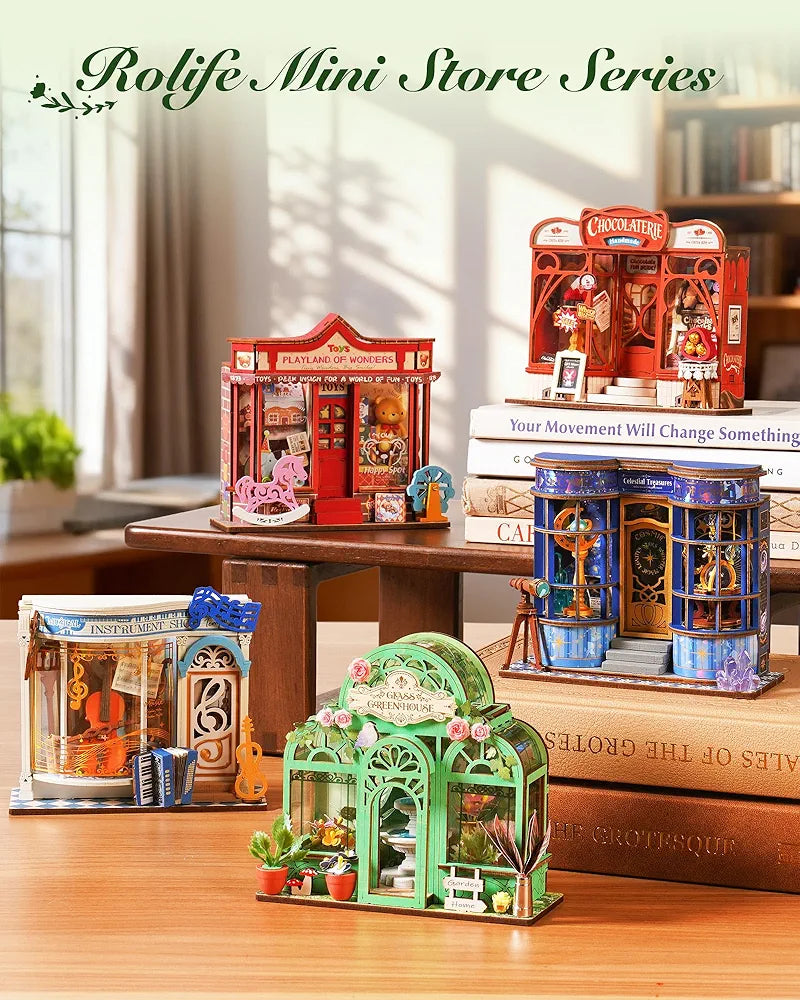 Rolife Miniature House Kit Wooden Model Building Set For Adults