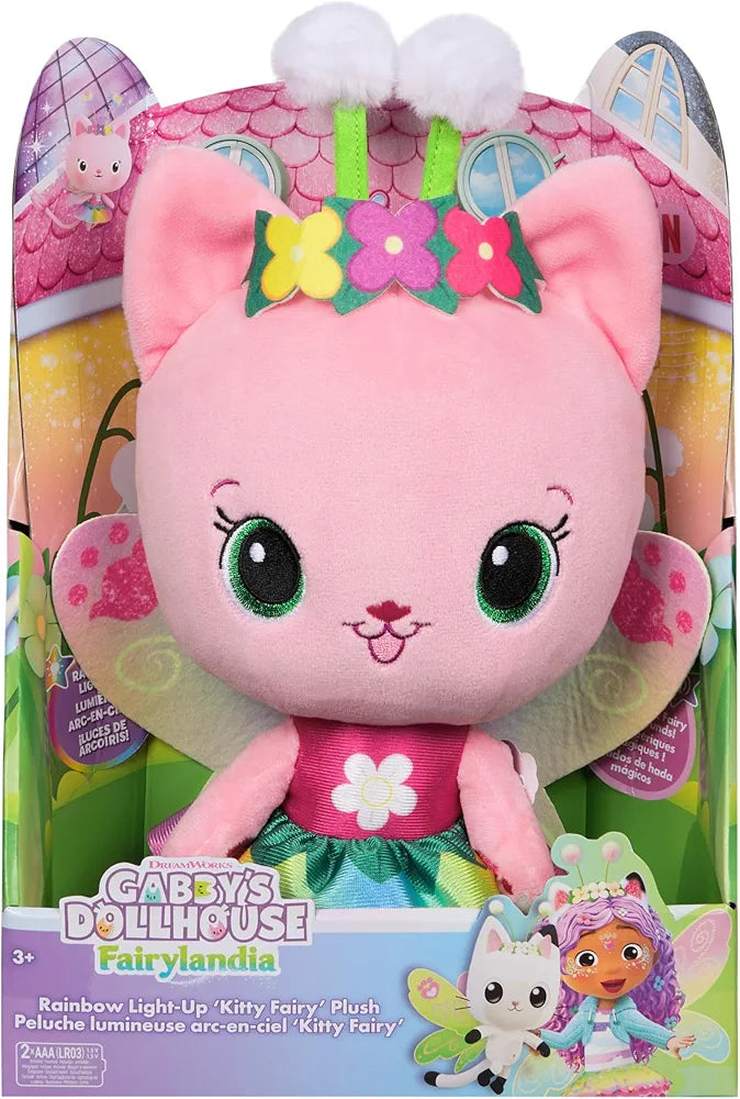 Gabby's Dollhouse Kitty Fairy Plush Light-Up Rainbow