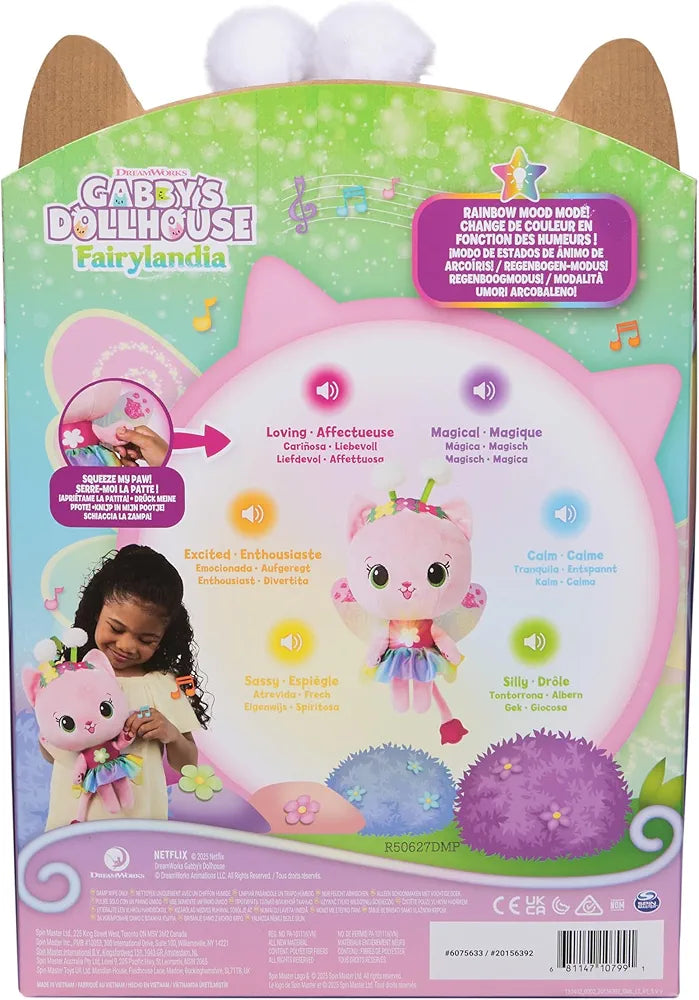 Gabby's Dollhouse Kitty Fairy Plush Light-Up Rainbow