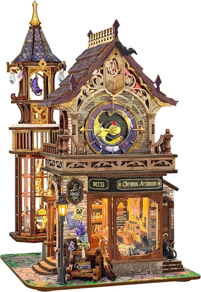 Time Magic Club Book Nook Miniature House 3D Wooden Puzzle